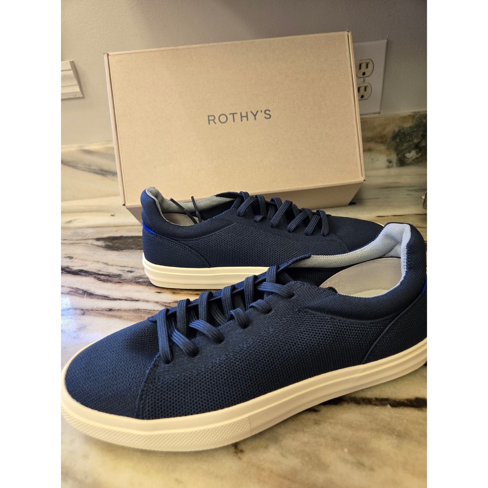 Rothys RS02 Lace Up Sneakers Navy Blue Mens 10 Womens 11.5 096-002